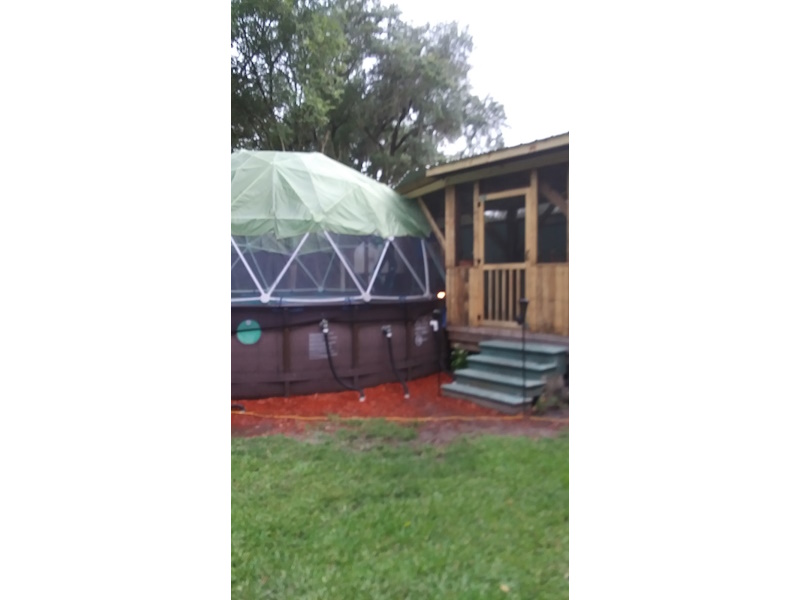 3v 3/8 Pool Enclosure Attached to Screened Porch